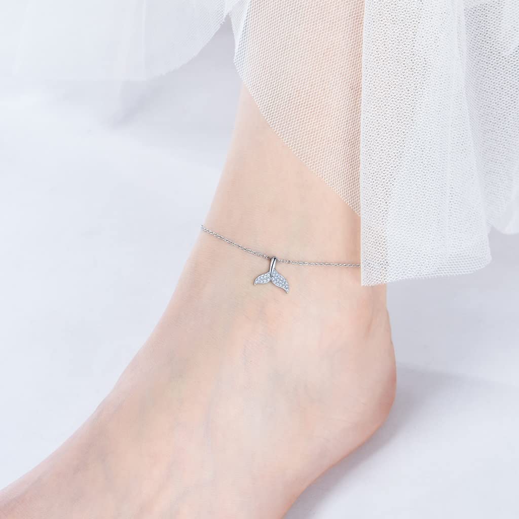 SSDD Caviglia della di Balena Femmina Sterling Argento Vento Freddo in Senso di Alto Senso di nicchia Caviglia d'Argento Estate (Color : Photo Color)