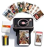 CP6000 4x6 Photo Printer with 20 Sheets & 1 Ribbon, Full-Color Thermal Dye Sublimation Wi-Fi Printing, Portable Instant Picture Printer for iPhone/Android, AR Video, Fun App, Home Use, Black