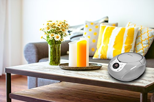 Riptunes Cd Player Boombox- Portable Silver Aux-In Cd Boombox, Am/Fm Radio For Assured Amusement #TOP5