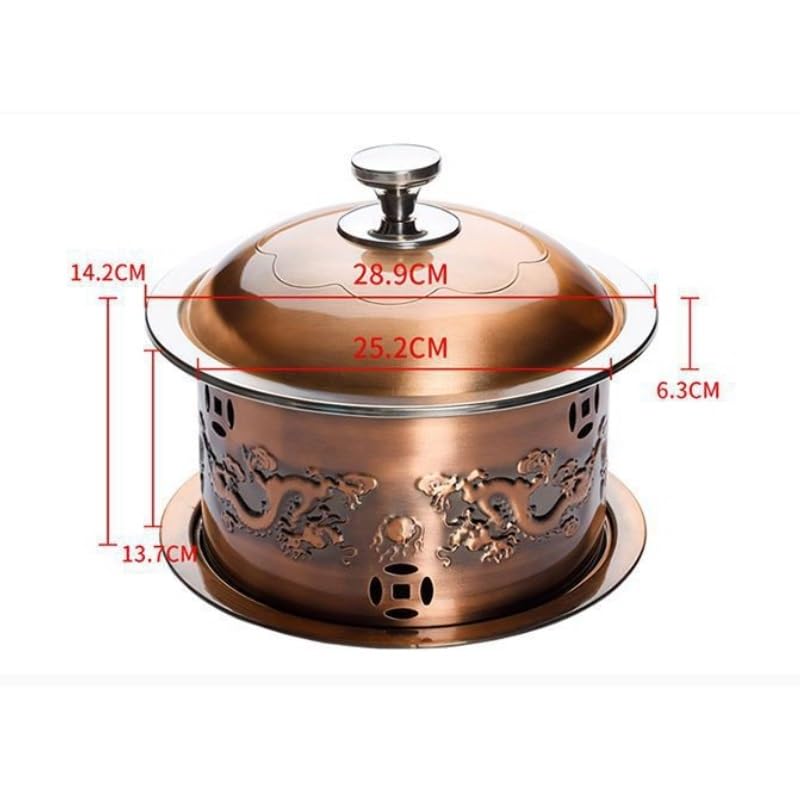 Podgrzewacze do żywności okrągłe talerze do pocierania, podgrzewacz żywności ze stali nierdzewnej do gastronomii, wydarzeń, przyjęć, wesela (28 cm)