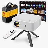 KODAK FLIK X20 Full HD Smart Projector Kit, 100-Inch Screen, White