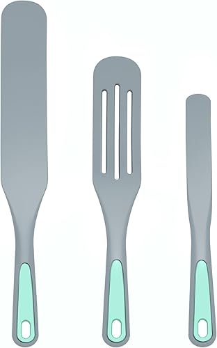 Miniatura 1 de To encounter Juego de 3 piezas de utensilios de cocina antiadherentes de silicona, espátula de silicona, estropajo resistente al calor para revolver