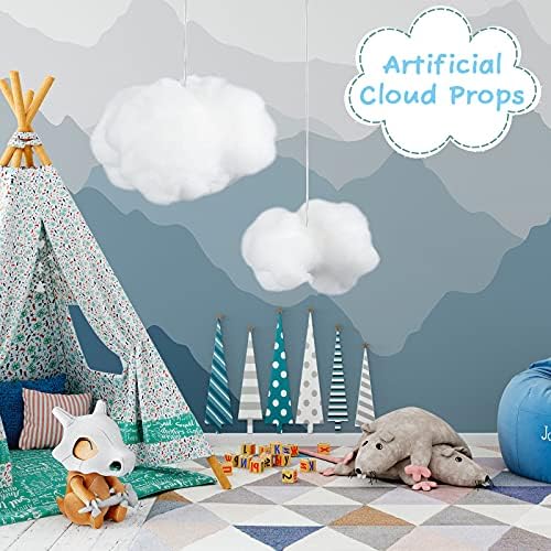 6 pieces Artificial Cloud Props Imitation 3D Cloud Hanging Decorations Cloud Shape Room DIY Decorative Hanging Ornament for Stage Wedding Party Stage Show Decor including two different size cloud