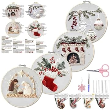 christmas embroidery kits for adults