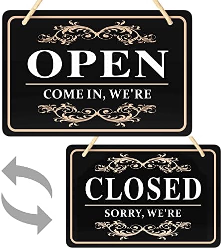 Open Signs For Business - (All Aluminium), Double Sided Open Closed Sign, 8x12inch Open Or Closed Store Hangtags, High-Definition Printing, No Fading