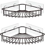 SMARTAKE 2-Pack Corner Shower Caddy, SUS304 Stainless Steel, Wall Mounted Bathroom Shelf with Adhesi