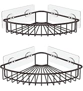 SMARTAKE 2-Pack Corner Shower Caddy, SUS304 Stainless Steel, Wall Mounted Bathroom Shelf with Adh...