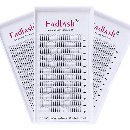 Premade Volume Eyelash Extensions 3D Lash Extensions D Curl 10mm+11mm+12mm 0.10mm by FADLASH