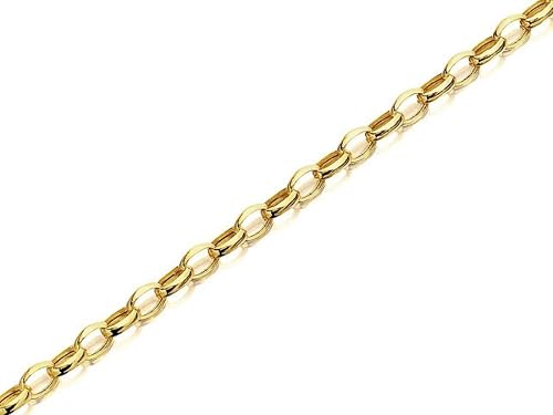 9ct Gold 4mm Wide Oval Belcher Chain 