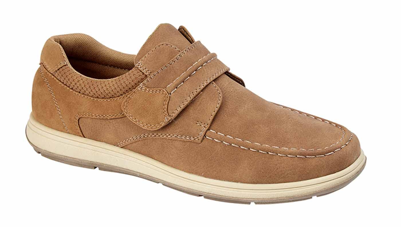 Scimitar Mens Touch Fastening Lightweight Sports Casual Smart Leisure Shoes Size 6-12 - Tan - UK 10