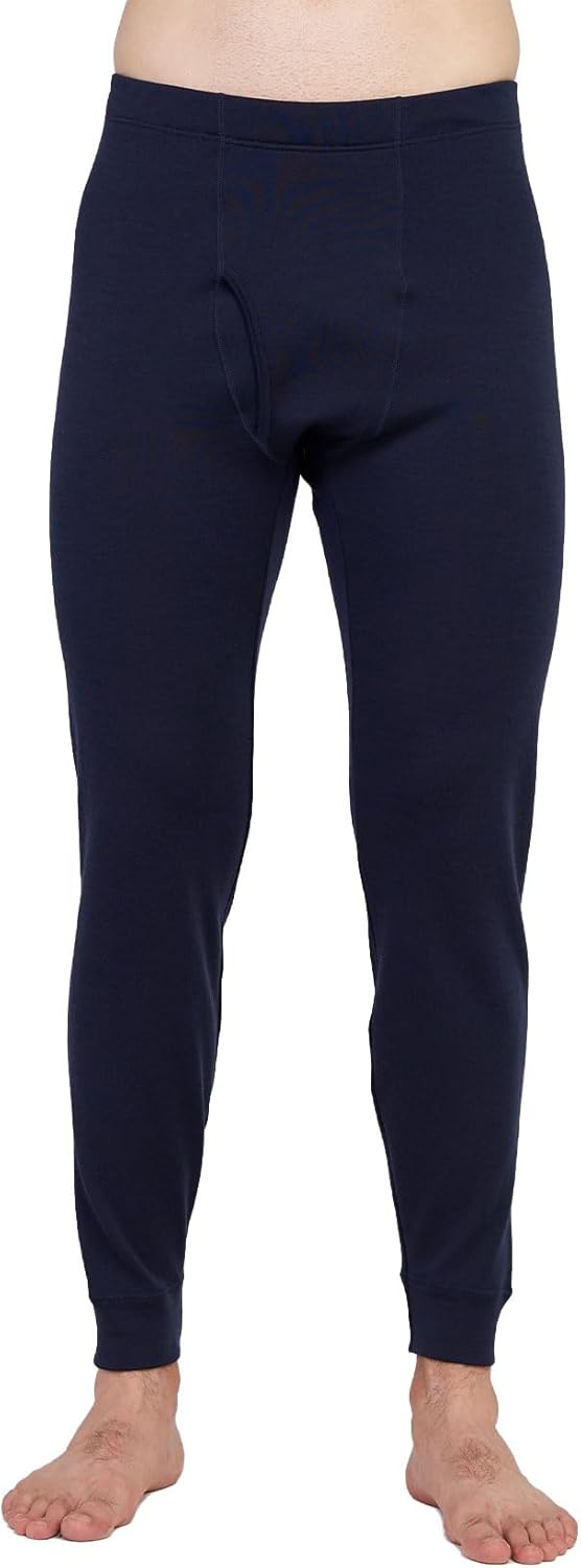 LAPASA Men's 100% Merino Wool Bottom Base Layer Thermoflux Lightweight & Midweight Thermal Underwear Pants Warm Long John
