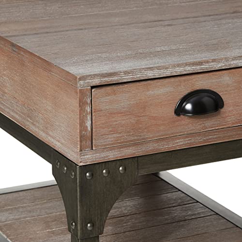 Acme Gorden Desk - 92325 - Weathered Oak & Antique Silver #TOP3