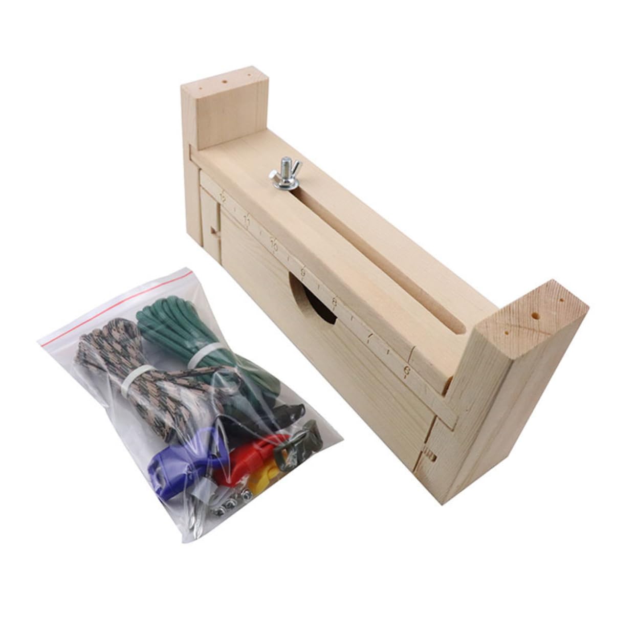 HOMSFOU 2 Sätze Armband Flechtvorrichtung DIY Armband Holzrahmen Kit für Handarbeiten Verstellbare mit Zufälligen Seilfarben für Kreative Bastelprojekte Zufällige Farbe