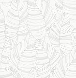 Manhattan Comfort Peel and Stick Wallpaper, Quick and Easy Self Adhesive Removable Decorative Design for Wall Covering, Cabinets, Drawers, Shelves, Crafts, 18 Ft. x 20.5 in., Floral Leaf