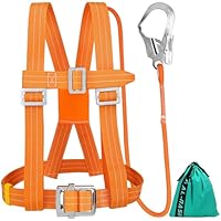 NCTNCX Absturzsicherung Sicherheitsgurt 1.6M Fallschutz Auffanggurt Set, Absturzsicherung Dachdecker, Auffanggurt Verstellbarer, Auffanggurt für Arbeiten in der Luft, Dachdecker