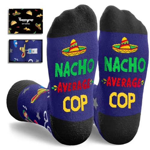 HAPPYPOP Police Officer Gifts Men - Cops Retirement Gifts, Police Week Gifts, Cop Socks