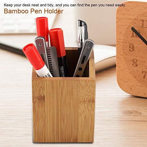 Broco Bamboo Pen Holder Office School Desk Pencils Storage Organizer Stand Stationery Supply