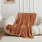 Simple&Opulence Flannel Fleece Luxury Super Soft Decorative Throw Blanket, Lightweight Horizontal Blanket for Couch Bed Sofa (Rust,50' x 70')