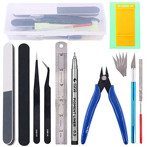 Esoca 16Pcs Gundam Tool Kit With Marker Hobby Building Tools Gundam Modeler Craft Set Gunpla Tool Kit Model Hobby Tools For Basic Model Building, Repairing And Fixing #TOP7