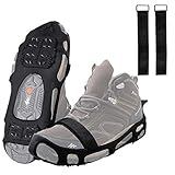 FUSIGO Ice Cleats for Shoes and Boots, 24 Studs Walk Traction Ice and Snow Traction Cleats Anti Slip Stretch Footwear Crampons for Walking Hiking Men Women (X-Large, 10.5-13 men/11.5-14 Women)