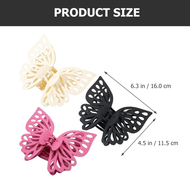 Pinces à cheveux papillon KALLORY : lot de 3 grands accessoires de coiffure - 2