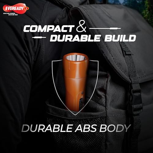 Image of Eveready DL06 Shine, 0.75W Emergency Torch with 1KM Beam, Durable ABS Body, Slide Switch, Built-in Wrist Sling, Powered by 3xAA Batteries