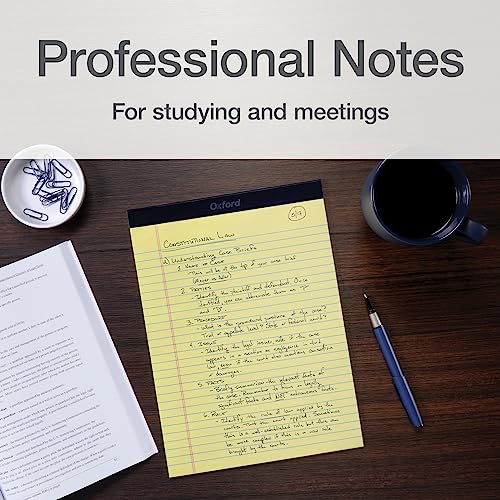 Oxford Legal Pads, 8.5 x 11 Inch, Wide Ruled, Yellow Paper, 50 Sheets per Pad, 12-Pack Notepads for School, Office, Lists, and Note Taking, Letter Size, Double-Sided Writing Pages image 2