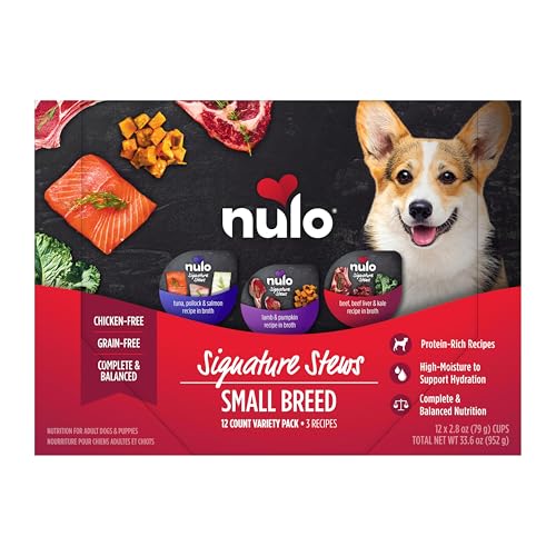 Nulo Signature Stews Grain-Free Variety Pack in Broth Small Breed Wet Dog Food 2.8 oz Cup Case of 12