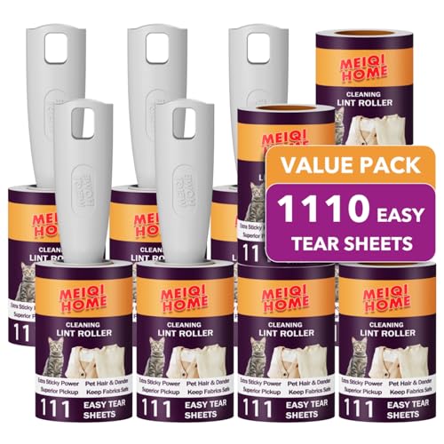 MEIQIHOME Lint Rollers for Pet Hair Extra Sticky, 1110 Sheets Mega Value Set Lint Roller with...