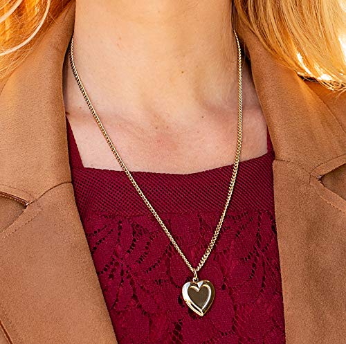 LIFETIME JEWELRY Inlaid Heart Locket Necklace for Women 24k Real Gold Plated2