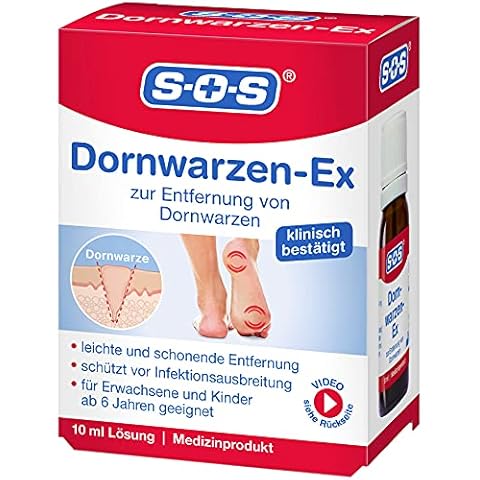SOS Dornwarzen-Ex Entfernung von Dornwarzen am Fuß - Warzenmittel mit Salicylsäure & Milch Säure für Kinder ab 6 J. - Medizinprodukt 1×10ml Cover