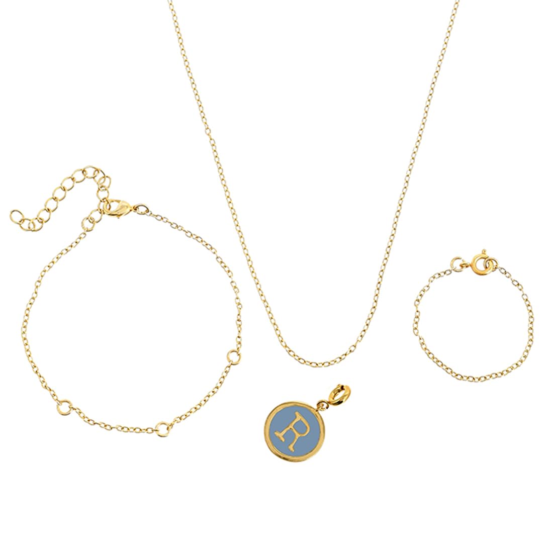 VOYLLA Valentine's Day Collection Alphabet R Blue Enamel Charm|Valentine Gift For Her|Gift For Wome|Gift For Her|