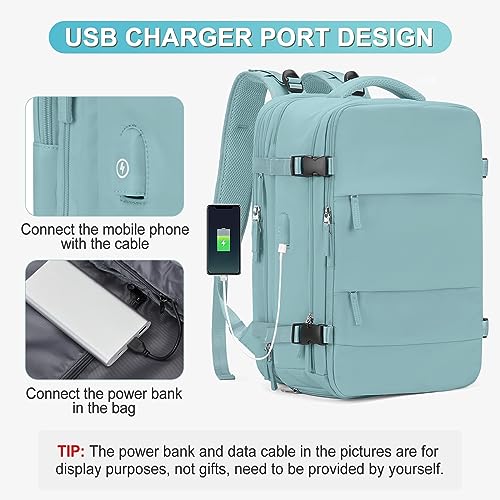 Image of coofay Expandable Backpack For Traveling On Airplane Travel Backpack For Women Men Airline Approved Carry On Bags For Airplanes Gym Bag With Shoe Compartment Waterproof Hiking Backpack Essentials