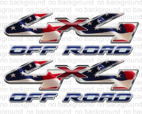4x4 American USA Flag Truck Decal Set