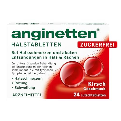 anginetten® Halstabletten zuckerfrei mit Kirschgeschmack 24 Lutschtabletten