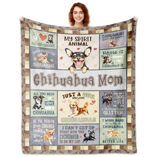 Tjovuzn Chihuahua Gifts for Women, Chihuahua Blanket 60''x50'', Chihuahuas Gifts for...