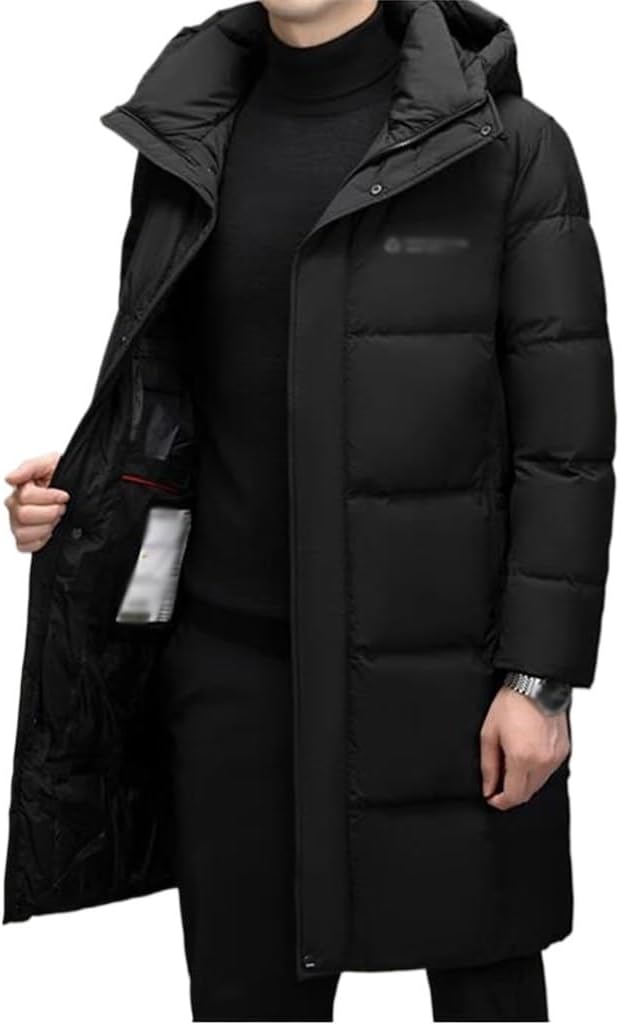 VIDI Thickness Warm Hooded Coat Men's Down Jacket Knee Winter Long Cotton Clothes