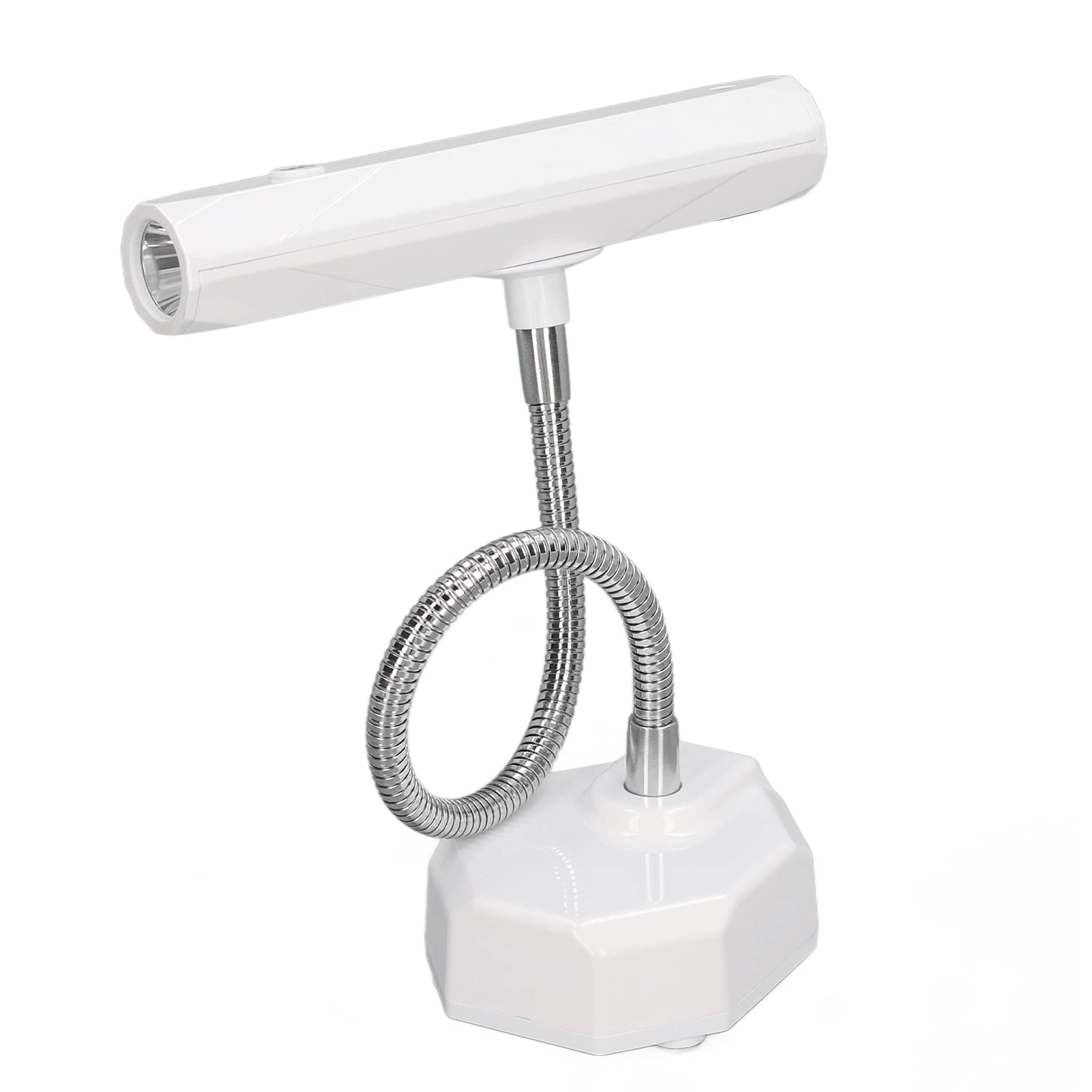 Pilipane Lámpara de uñas de cuello de cisne Luz de uñas de cuello de cisne de escritorio LED recargable de secado rápido para manicura Base estable Lámpara de arte de uñas portátil (Blanca)