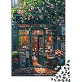 Gemütliche Büchergeschäft Szene Puzzle 1000 Teile Für Erwachsene interessant Erwachsenenpuzzle Geschicklichkeitsspiel Weihnachtspuzzle 38x26cm/1000pcs