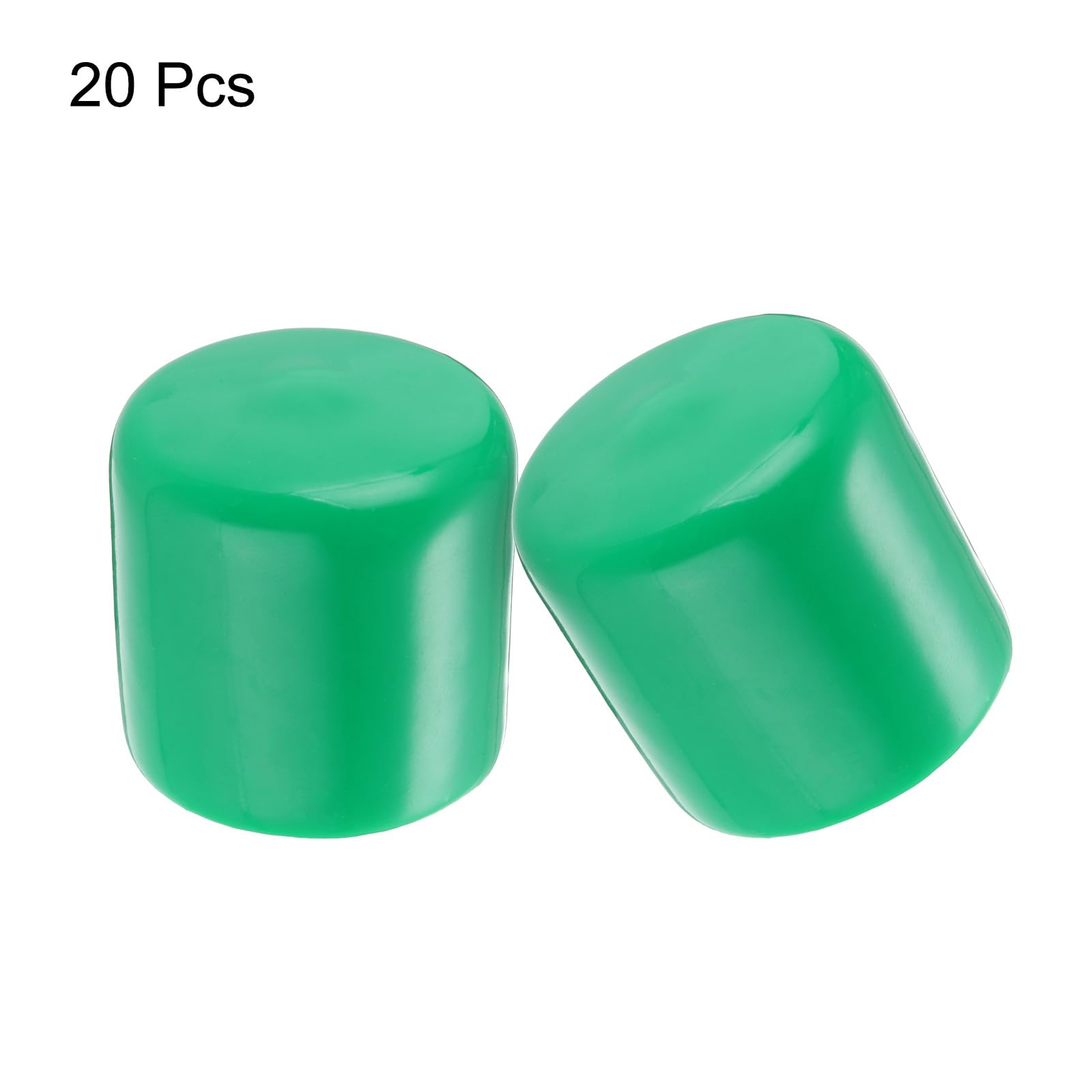 uxcell Lot de 20 embouts en caoutchouc vinyle PVC, cache-filetages pour tubes ronds, 32 mm, vert foncé