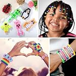 Zefy Pony Perles pour bracelets et artisanat, 32 Couleurs Kandi Perles avec 10 Kandi Cuff Designs et 6 Perles animaux de compagnie Designs, Kit bracelet d'amitié avec perle lettre pour la fabrication de bijoux (2000+ Pcs)