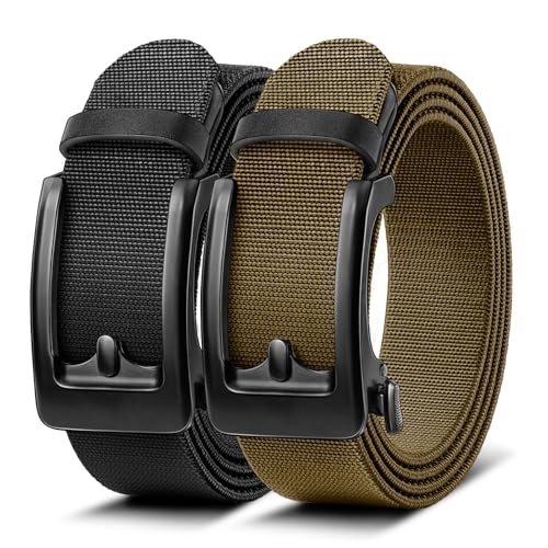 BULLIANT Men Ratchet Stretch Belt Multi-Pack-Trimmable 1 1/2"-Gift Boxed