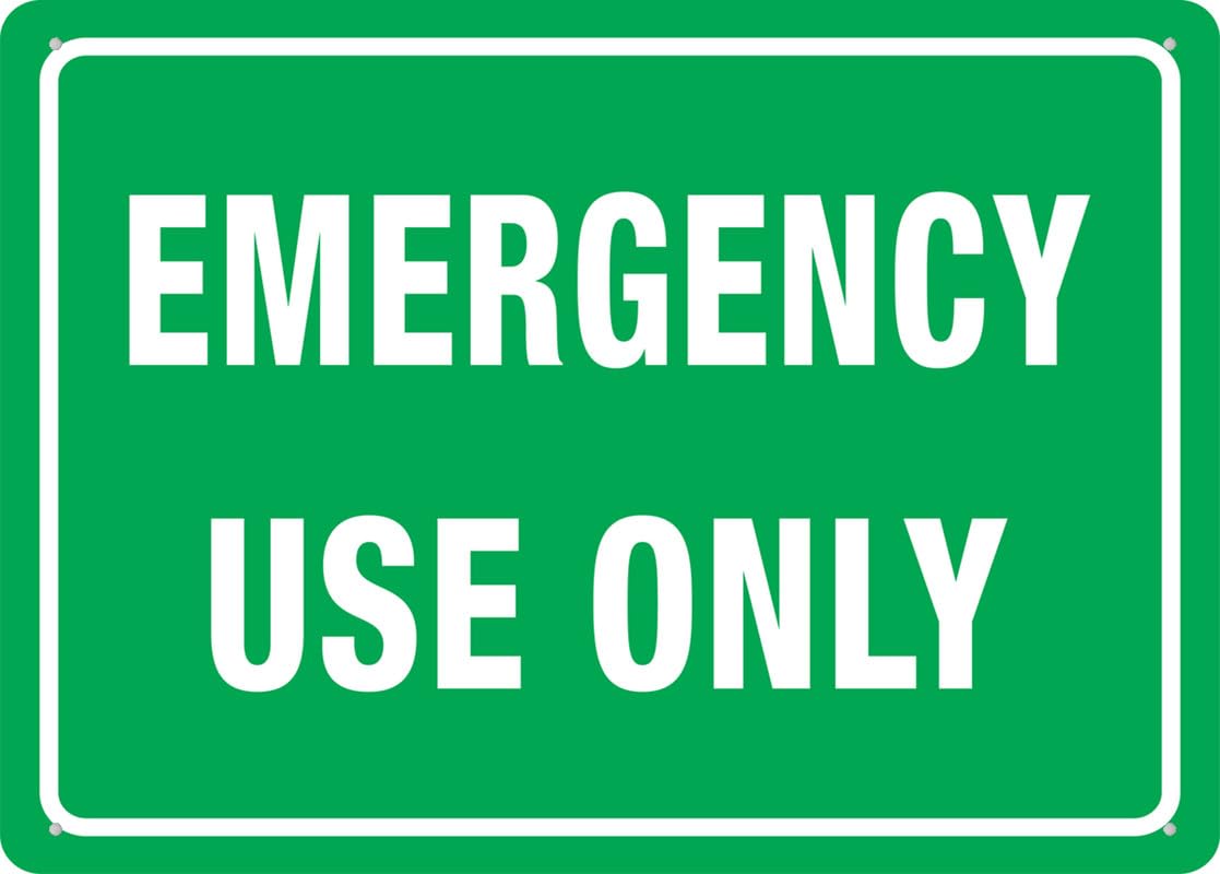 Emergency Use Only Sign 8x12 Inch Rust Free Metal Aluminum Tin Sign Easy to Read & Sturdy Keep Out Outdoor Metal Signs for Home Farm Yard
