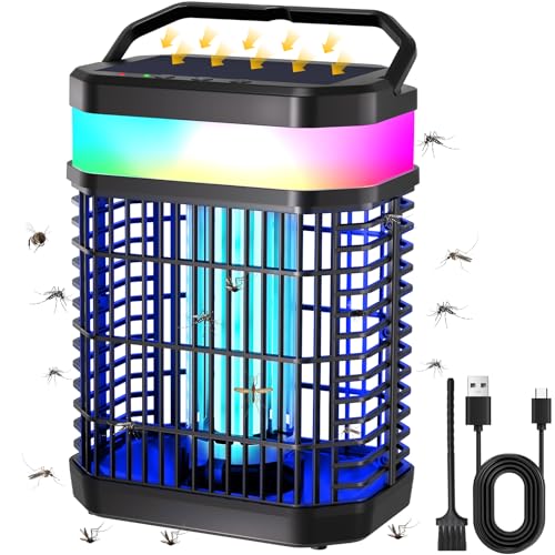 Solar Bug Zapper Outdoor, 4 in 1 Portable & Rechargeable