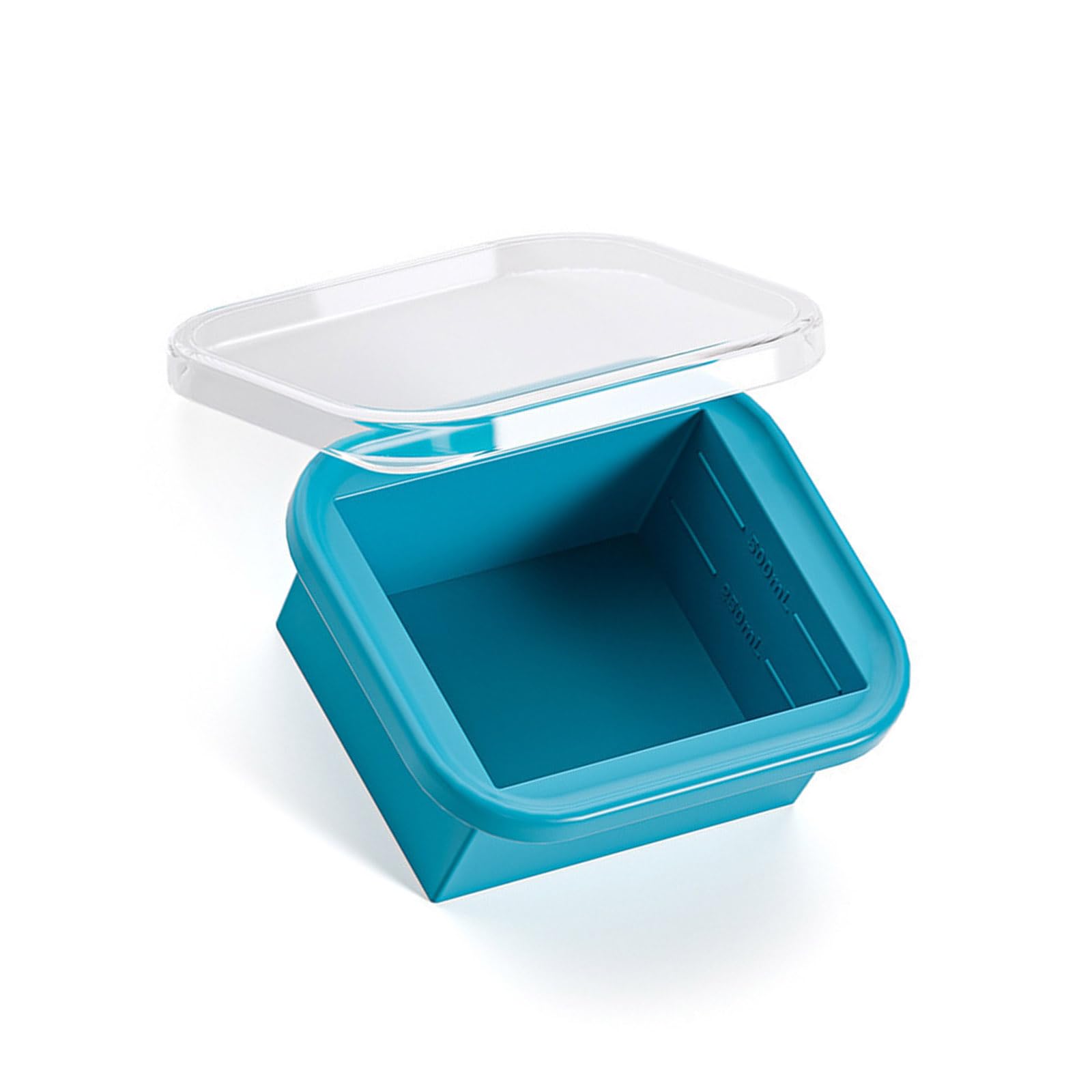 Asukohu Soup Freezers Tray with Removable Lid Multipurpose Square Silicone Box for Refrigerator Organization Square Soup Box