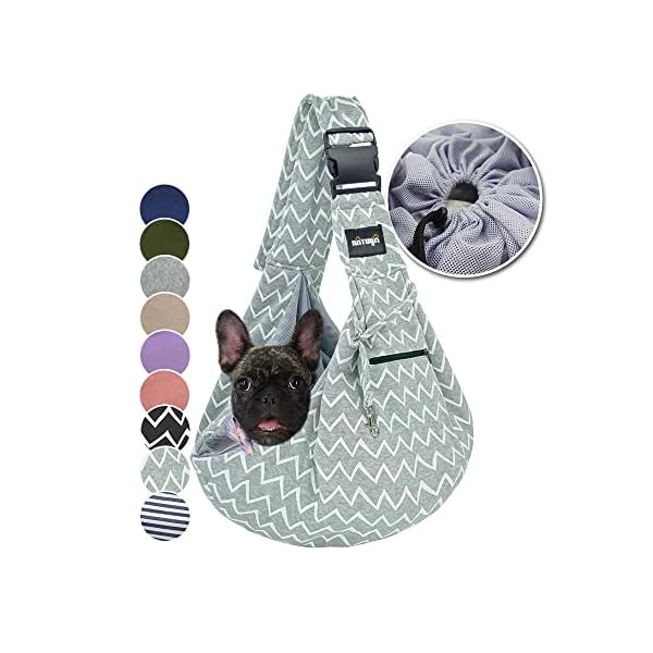 NATUYA-Pet-Dog-Sling-Carrier-Dog-Sling-with-Net-Bag-for-Carrier-Dogs-Cats-Hands-Free-Pet-Bag-Buckle-net-Pocket-pet-Bag Dog Sling with Net Bag