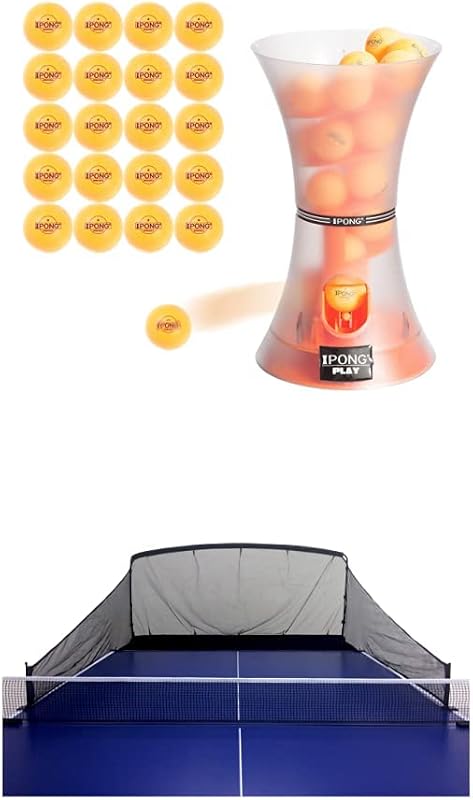 robot entrenador de tenis de mesa iPong Play con 20 pelotas de entrenamiento ABS + red de captura de pelotas de tenis de mesa de fibra de carbono iPong