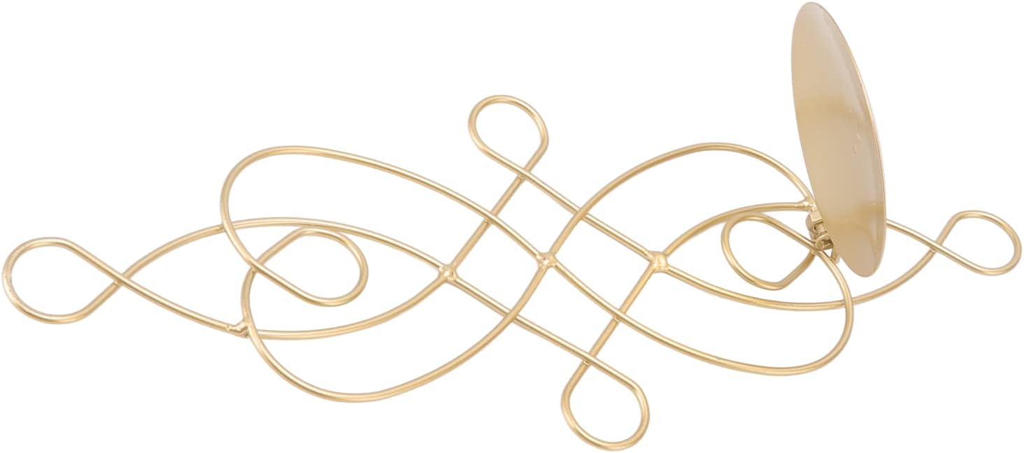 Wall Sconces Candle Holder, Set of 2 Iron Hanging Candle Sconce Holder Foldable Wall Candle Holder for Bedroom Dining Room (Gold)