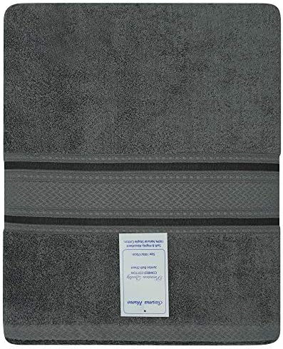 Sasma Home - 700 GSM Luxury Jumbo Bath Sheet (100x170 cm) Highly Absorbent 100% Cotton Bath Sheet - Super Soft Quick Dry Combed Cotton Extra Large Bath Sheet (Charocal Grey)