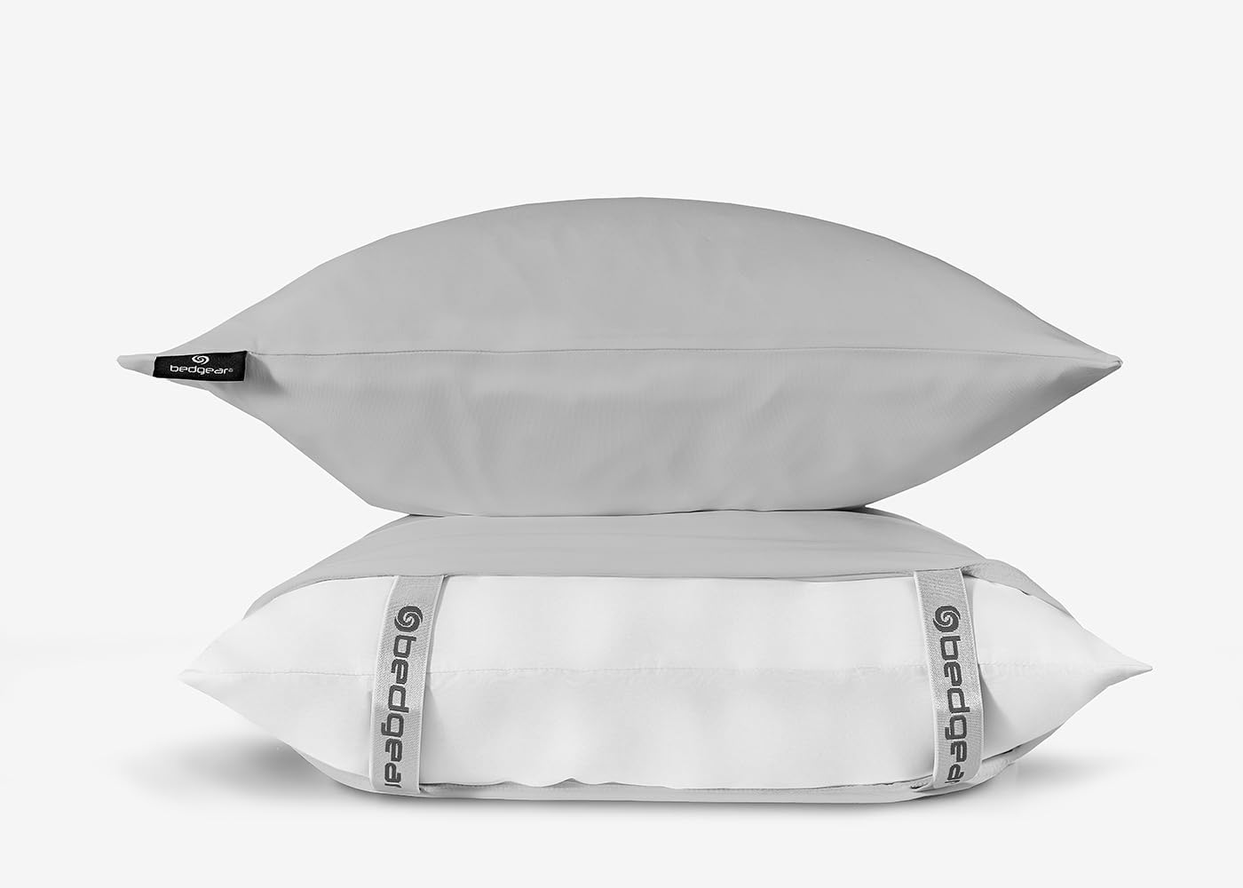 Bedgear Dri-Tec Pillowcase Set for Hot Sleepers - Moisture-Wicking - Temperature Regulating Pillow Covers- Includes 2 Pillowcases - Queen - Light Grey